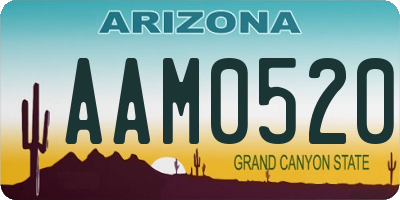 AZ license plate AAM0520
