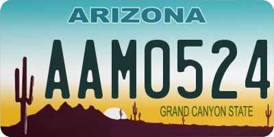 AZ license plate AAM0524