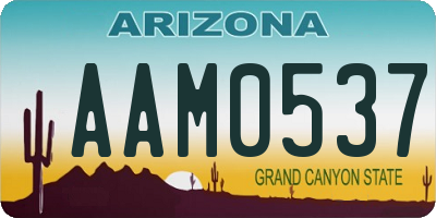 AZ license plate AAM0537
