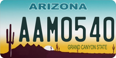 AZ license plate AAM0540