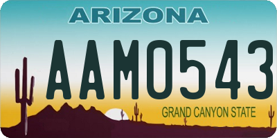 AZ license plate AAM0543