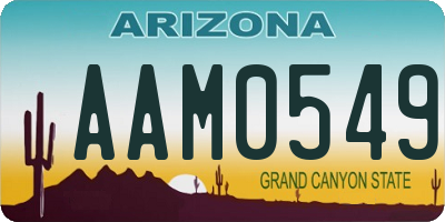 AZ license plate AAM0549