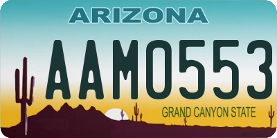 AZ license plate AAM0553