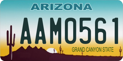 AZ license plate AAM0561