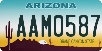 AZ license plate AAM0587