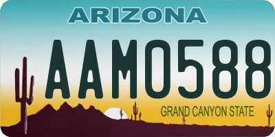 AZ license plate AAM0588