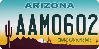 AZ license plate AAM0602