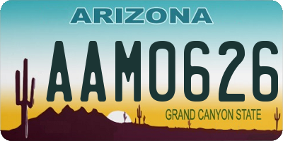 AZ license plate AAM0626