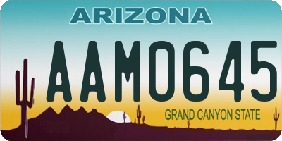 AZ license plate AAM0645