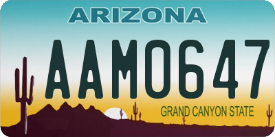 AZ license plate AAM0647