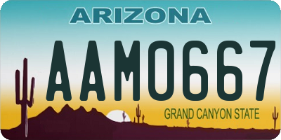 AZ license plate AAM0667