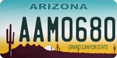 AZ license plate AAM0680