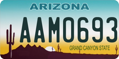 AZ license plate AAM0693