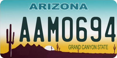 AZ license plate AAM0694