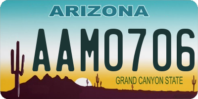 AZ license plate AAM0706