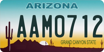 AZ license plate AAM0712