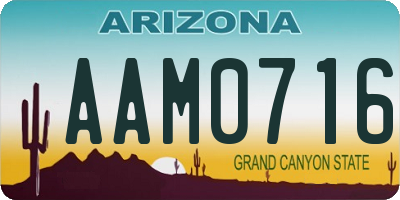 AZ license plate AAM0716