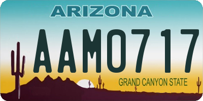 AZ license plate AAM0717