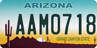 AZ license plate AAM0718