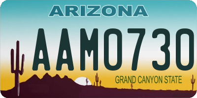 AZ license plate AAM0730