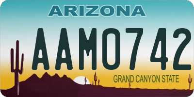 AZ license plate AAM0742