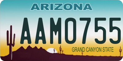 AZ license plate AAM0755