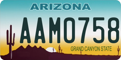 AZ license plate AAM0758