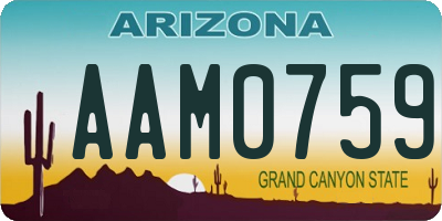 AZ license plate AAM0759