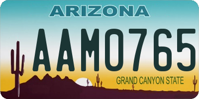 AZ license plate AAM0765