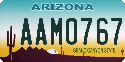 AZ license plate AAM0767