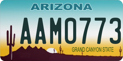 AZ license plate AAM0773