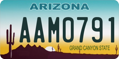 AZ license plate AAM0791