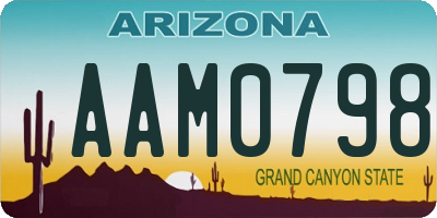 AZ license plate AAM0798
