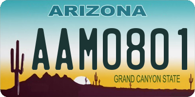 AZ license plate AAM0801