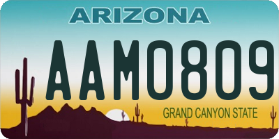 AZ license plate AAM0809