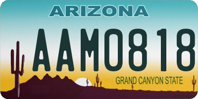 AZ license plate AAM0818