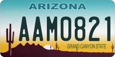 AZ license plate AAM0821