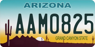 AZ license plate AAM0825