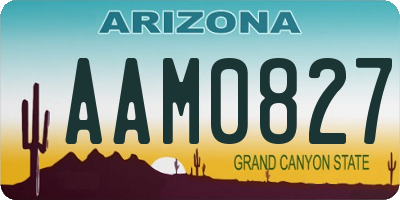 AZ license plate AAM0827