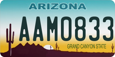 AZ license plate AAM0833