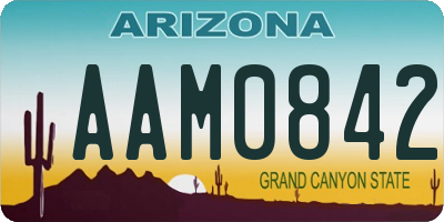 AZ license plate AAM0842