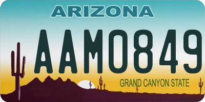 AZ license plate AAM0849