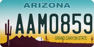 AZ license plate AAM0859