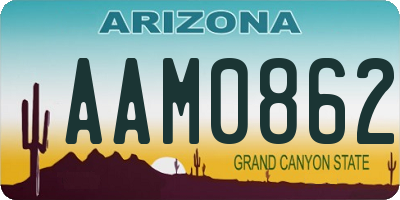 AZ license plate AAM0862