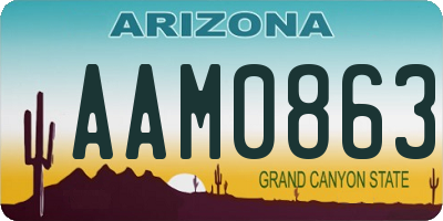 AZ license plate AAM0863