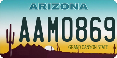 AZ license plate AAM0869