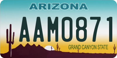 AZ license plate AAM0871