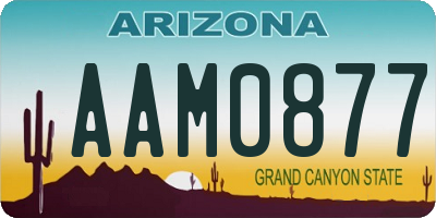 AZ license plate AAM0877