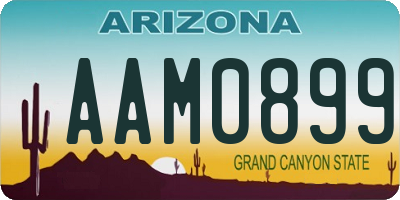 AZ license plate AAM0899