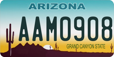 AZ license plate AAM0908
